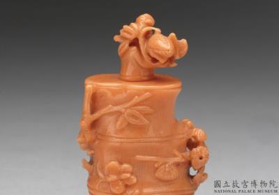 图片[2]-Coral snuff bottle in the shape of a bamboo segment, 18th century, Qing dynasty-China Archive